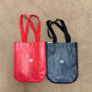 Lululemon Small Red and Black Tote Bags